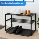 Schuhabtropfschale für 3-4 Paar Schuhe Kunststoff Schwarz 78x38cm 2er-Set