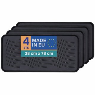 Schuhabtropfschale für 3-4 Paar Schuhe Kunststoff Schwarz 78x38cm 4er-Set