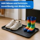 Schuhabtropfschale für 3-4 Paar Schuhe Kunststoff Schwarz 78x38cm 4er-Set