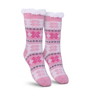 Hüttensocken "Schneeflocke" Gr. 36-42 Pink 1 Paar