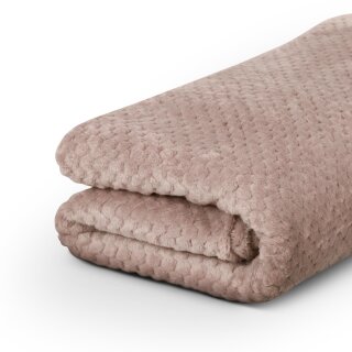 Kuscheldecke 150x200cm "Cashmere Soft-Touch" - Popcorn ( 250g/m² ) Sandgrau