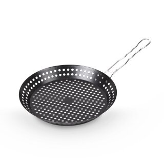 Grillpfanne Gemüsepfanne Metall mit Antihaftbeschichtung Ø30cm