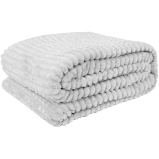 Kuscheldecke Jacquard Flanell Hellgrau 130x170 cm