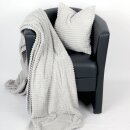 Kuscheldecke Jacquard Flanell Hellgrau 130x170 cm
