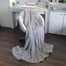Kuscheldecke Jacquard Flanell Hellgrau 130x170 cm