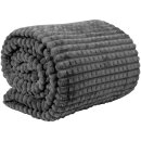 Kuscheldecke Jacquard Flanell Anthrazit 130x170 cm