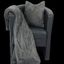 Kuscheldecke Jacquard Flanell Anthrazit 130x170 cm
