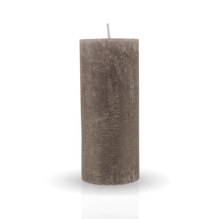Stumpenkerzen Rustikal Taupe Ø7cm x 15cm