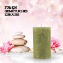 Stumpenkerzen Rustikal (3er Pack) Olive Ø7cm x 12cm
