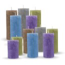 Stumpenkerzen Rustikal (3er Pack) Olive Ø7cm x 12cm