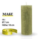 Stumpenkerzen Rustikal (3er Pack) Olive Ø7cm x 18cm