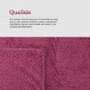 Kuscheldecke 150x200cm "Cashmere Soft-Touch" - Popcorn 150x200cm Weinrot
