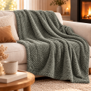 Kuscheldecke "Popcorn" Cashmere Soft-Touch Moon-Mist Grau 150x200 cm