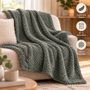 Kuscheldecke "Popcorn" Cashmere Soft-Touch Moon-Mist Grau 150x200 cm