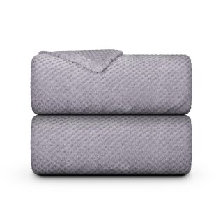 Kuscheldecke "Popcorn" Cashmere Soft-Touch Etherea Hellgrau 150x200 cm