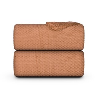 Kuscheldecke "Popcorn" Cashmere Soft-Touch Caramel 150x200 cm