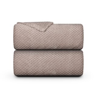 Kuscheldecke "Popcorn" Cashmere Soft-Touch Sandgrau 150x200 cm
