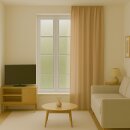 Gardine Blickdicht "Ellen" mit Universalband - 140x175 cm - Hellbraun