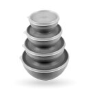 Vorratsdosen 12er Set "Rund" Grau (3 x 4er)