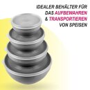 Vorratsdosen 12er Set "Rund" Grau (3 x 4er)