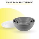 Vorratsdosen 12er Set "Rund" Grau (3 x 4er)