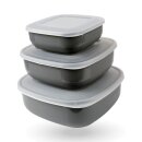 Vorratsdosen 9er Set "Eckig" Grau (3 x 3er)