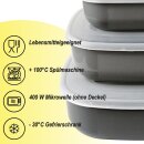 Vorratsdosen 9er Set "Eckig" Grau (3 x 3er)