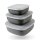 Vorratsdosen 9er Set "Eckig" Grau (3 x 3er)