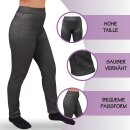 Thermo Leggings "gefüttert" S - 36/38 Schwarz (Jeans Optik)