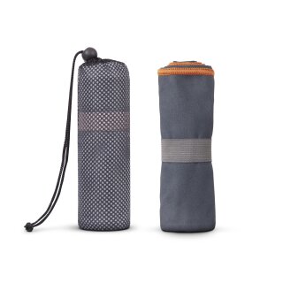 Sporttuch gerollt "grau" farbige Biese 40 x 80cm (inkl. Tasche) - Orange