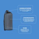 Sporttuch gerollt "grau" farbige Biese 40 x 80cm (inkl. Tasche) - Orange