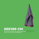 Sporttuch gerollt "grau" farbige Biese 50 x 100cm (inkl. Tasche) - Pink