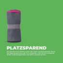 Sporttuch gerollt "grau" farbige Biese 50 x 100cm (inkl. Tasche) - Pink
