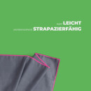 Sporttuch gerollt "grau" farbige Biese 50 x 100cm (inkl. Tasche) - Pink