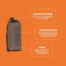Sporttuch gerollt "grau" farbige Biese 50 x 100cm (inkl. Tasche) - Blau