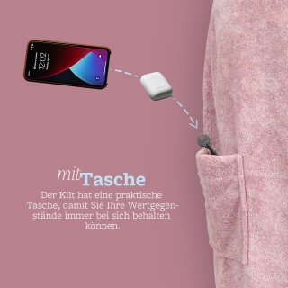 Herren Saunakilt 60x145cm Rosa