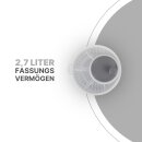 Salatschleuder inkl. Sieb und Deckel Grau 2,7 Liter