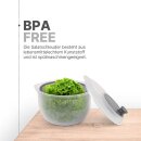 Salatschleuder inkl. Sieb und Deckel Grau 2,7 Liter