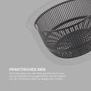 Salatschleuder inkl. Sieb und Deckel Grau 4 Liter