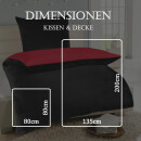 Wende-Bettwäsche 2-teilig "Cashmere Touch" 135x200/80x80cm Rot/Schwarz