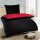 Wende-Bettwäsche 2-teilig "Cashmere Touch" 135x200/80x80cm Rot/Schwarz