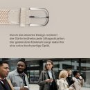 Stretchgürtel geflochten aus Stoff "Stretch" Unisex Creme 85cm