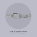 Stretchgürtel geflochten aus Stoff "Stretch" Unisex Silber 85cm