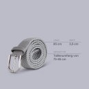 Stretchgürtel geflochten aus Stoff "Stretch" Unisex Silber 85cm