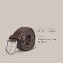 Stretchgürtel geflochten aus Stoff "Stretch" Unisex Taupe 85cm