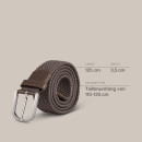 Stretchgürtel geflochten aus Stoff "Stretch" Unisex Taupe 85cm