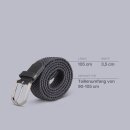 Stretchgürtel geflochten aus Stoff "Stretch" Unisex Anthrazit 85cm