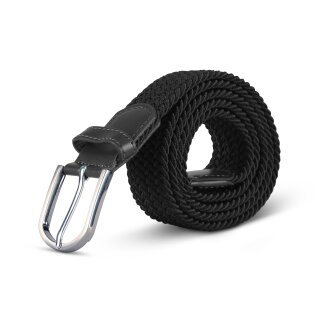 Stretchgürtel aus Stoff stufenlos Schwarz 85cm