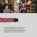 Stretchgürtel aus Stoff stufenlos Rot/Blau/Weiß 85cm