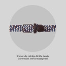 Stretchgürtel - 85cm - Beige/Blau/Braun